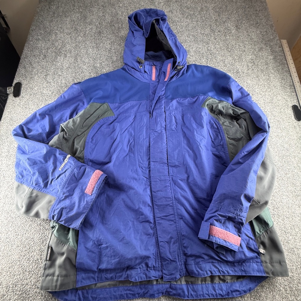 Pacific Trail Pac Tech Performance Mens XXL Blue Grey Waterproof Hooded Jacket